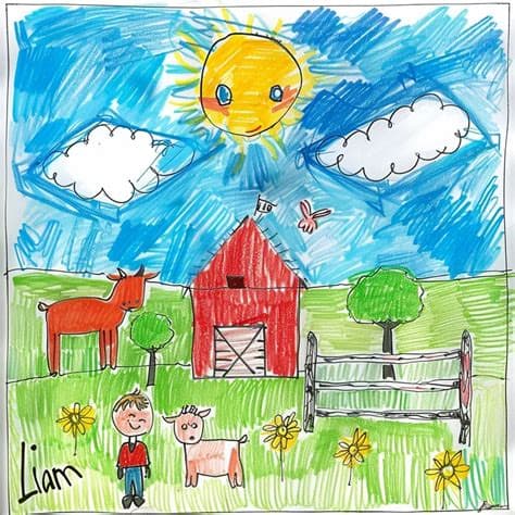 Child's original watercolor drawing